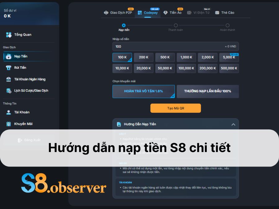 nạp tiền s8