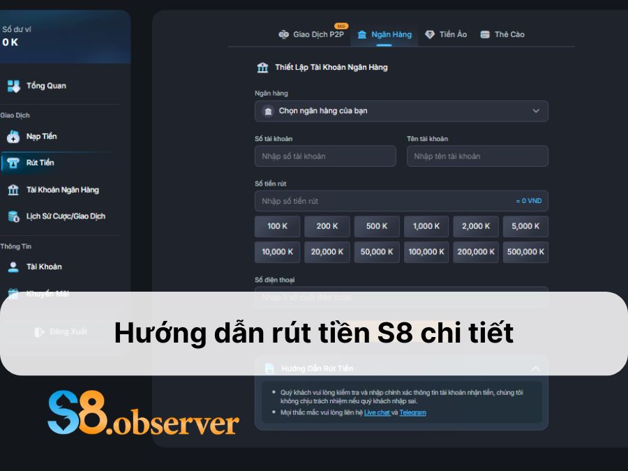rút tiền s8