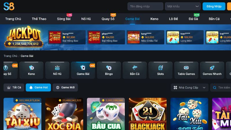 Tại sao người chơi chọn sảnh game bài S8